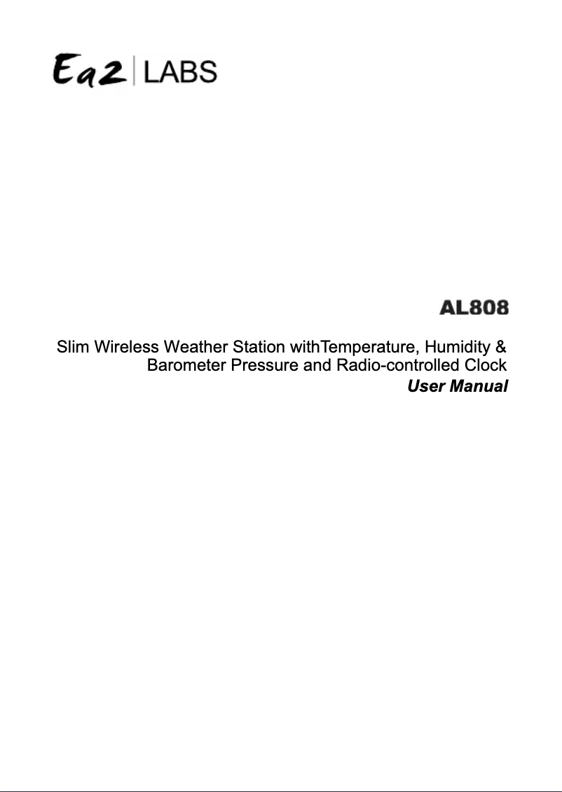 First page image of the manual for AL808