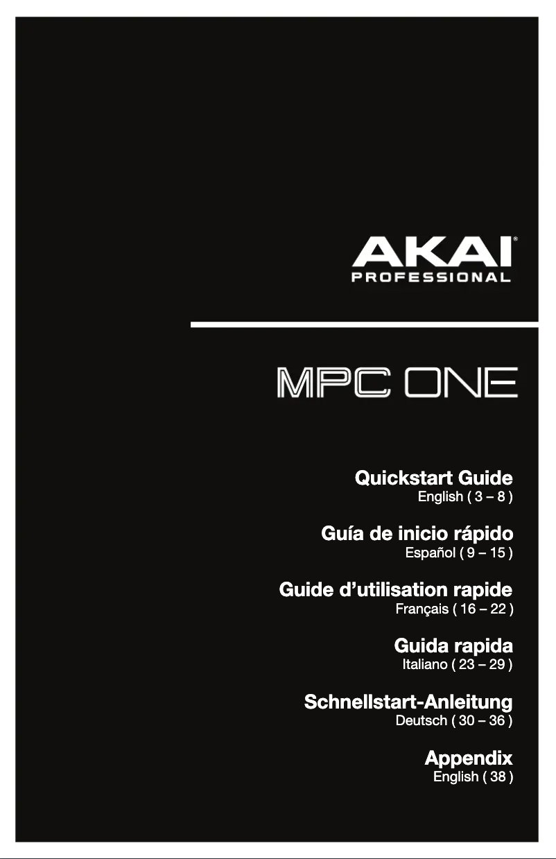 Page 1 of the manual User Manual AKAI MPC One
