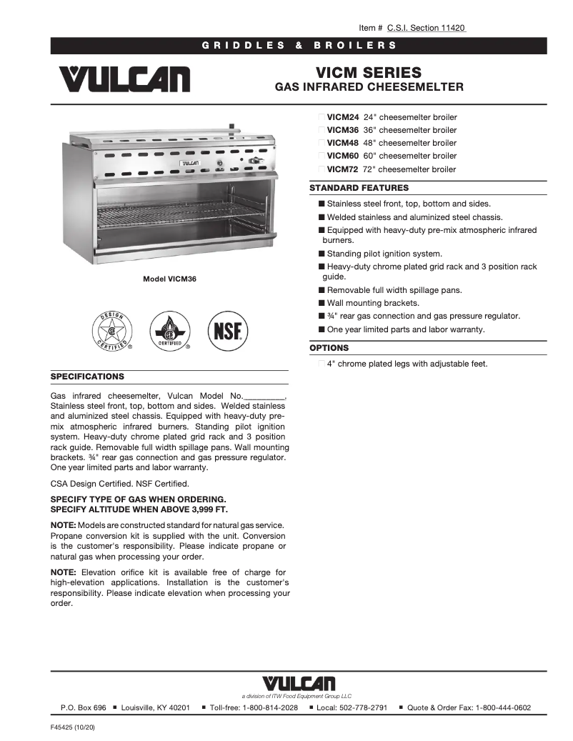 First page image of the manual for VICM48