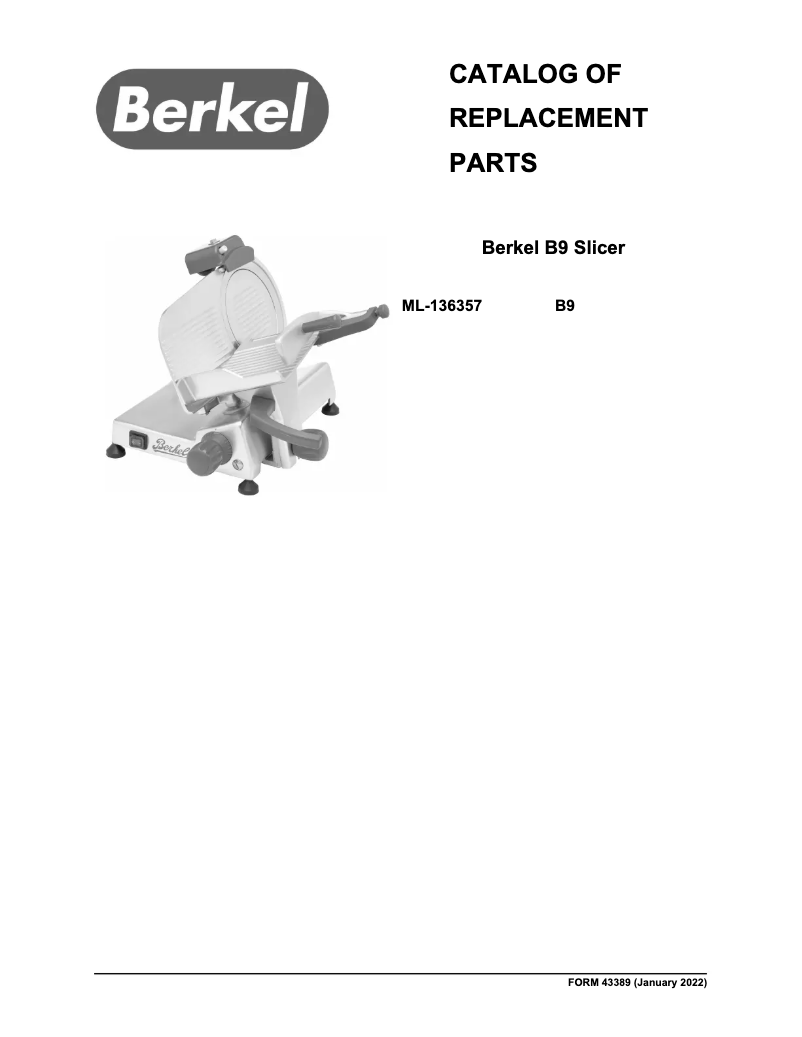 First page image of the manual for B9-SLC