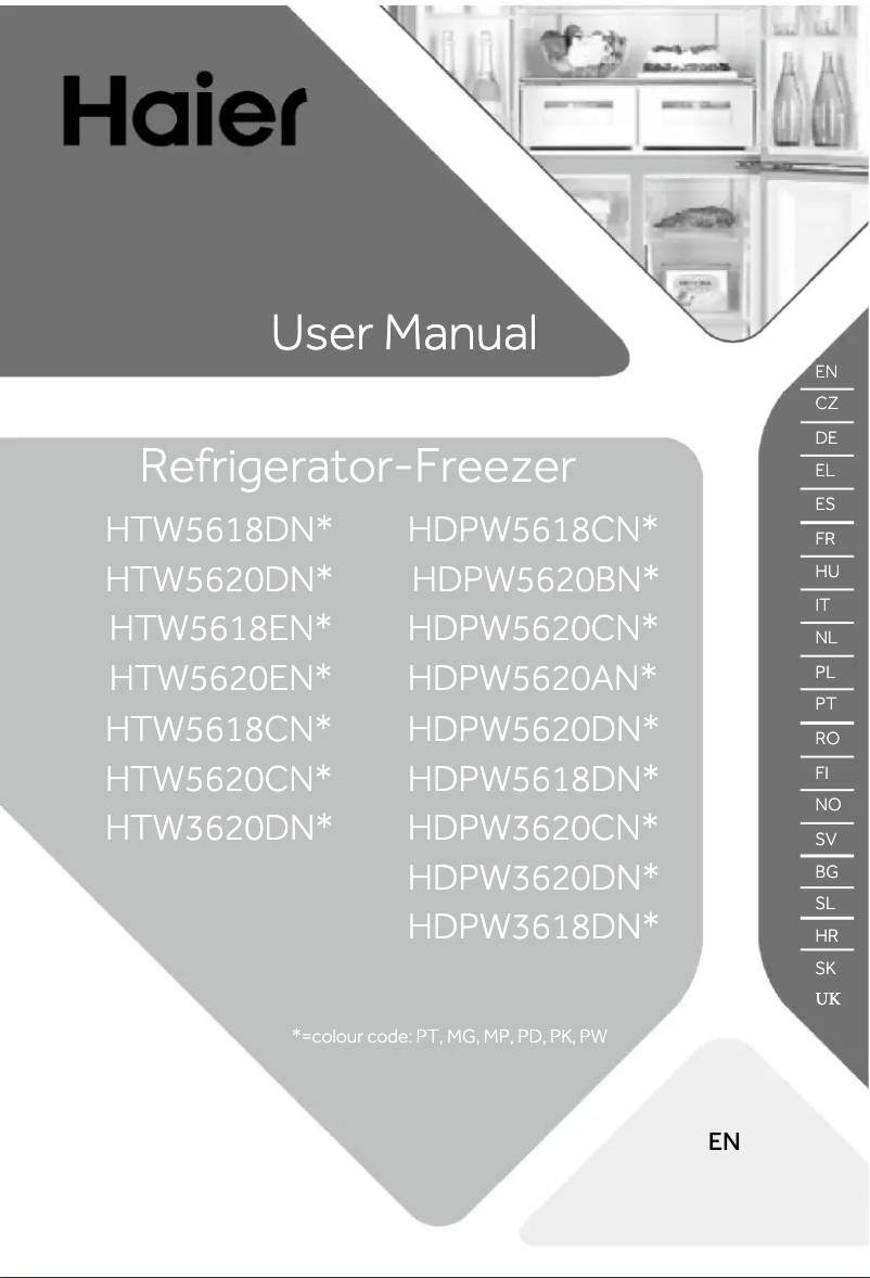 Page 1 of the manual Instruction Manual Haier HDPW3620DNPD