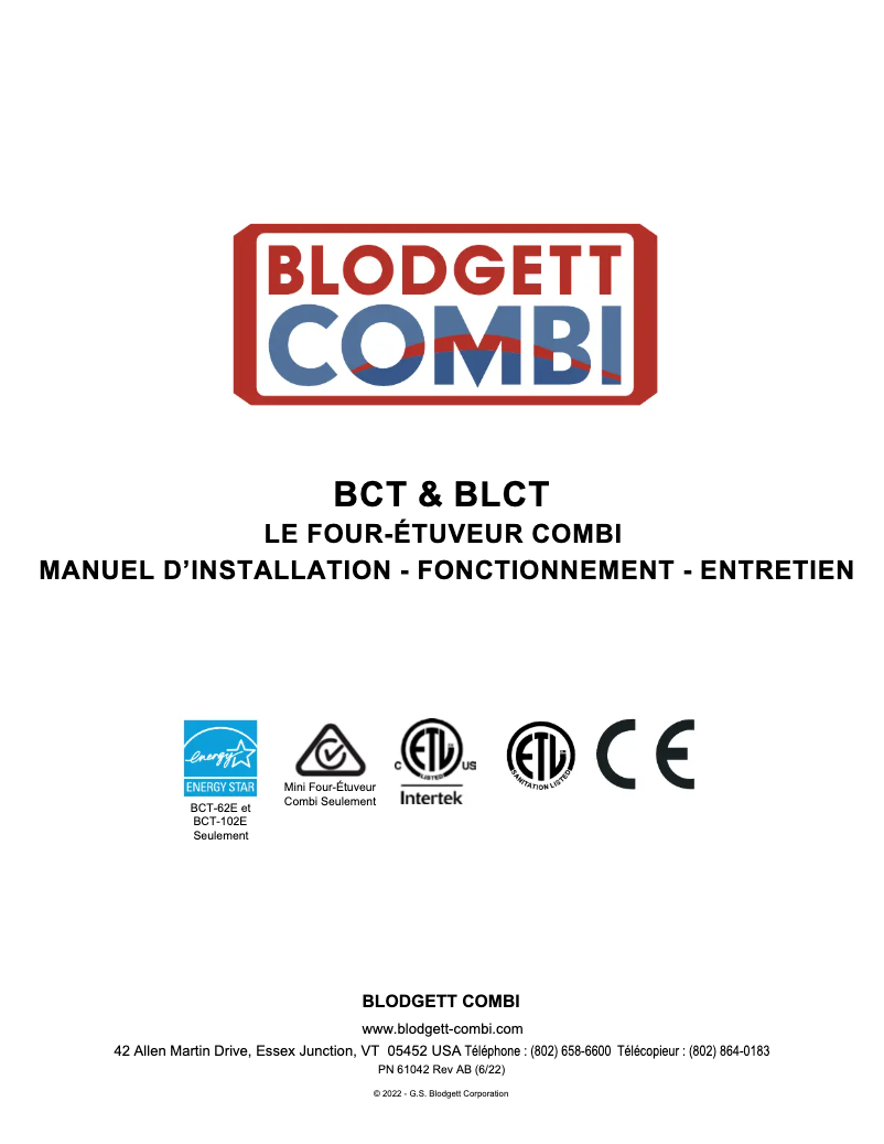First page image of the manual for BCT-102E
