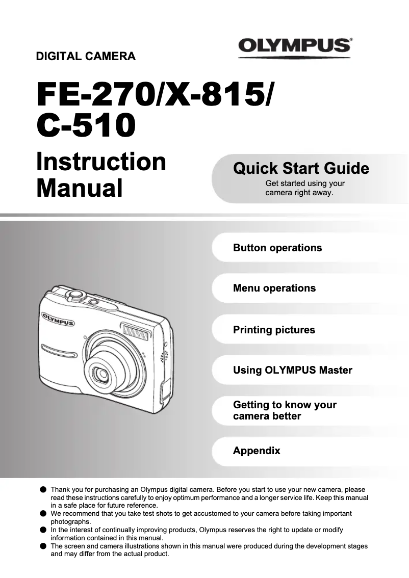 Image de la première page du manuel de l'appareil C-510