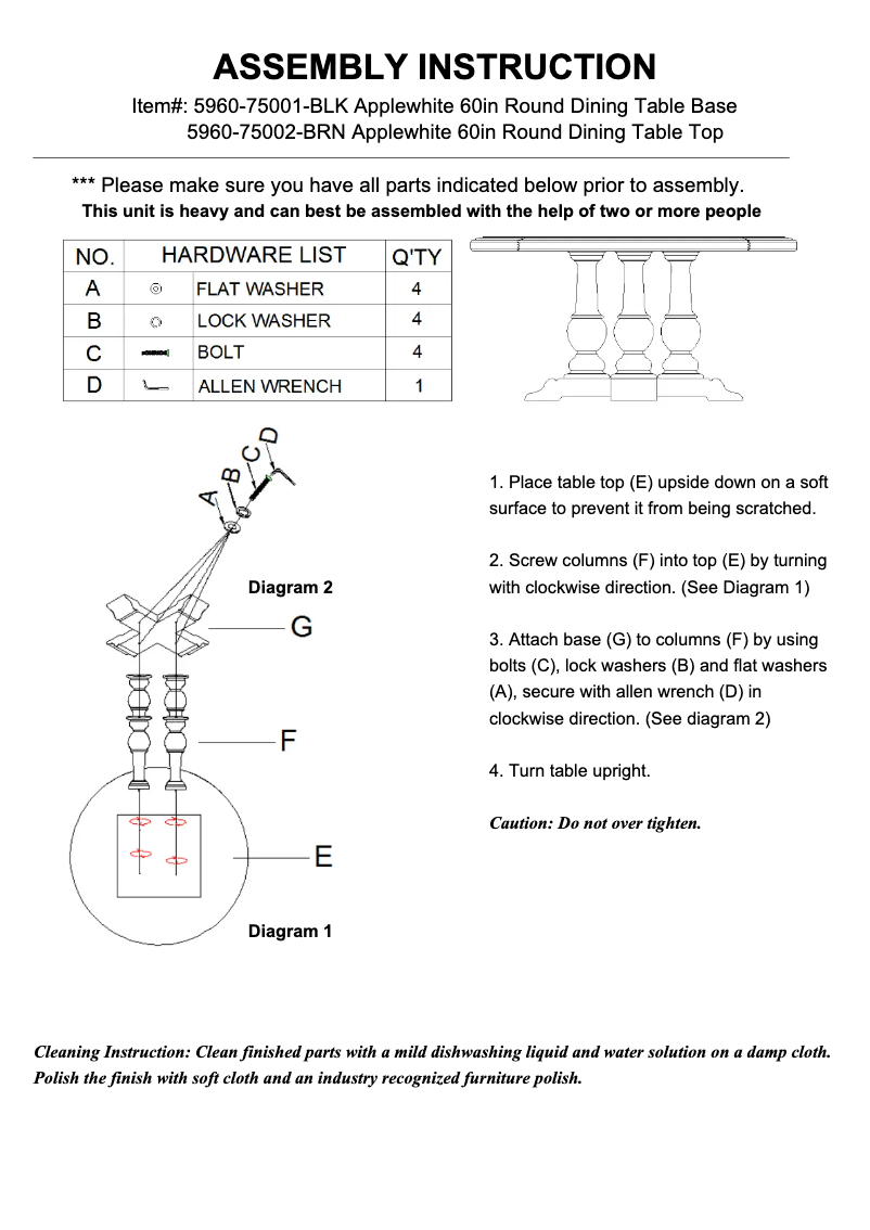 First page image of the manual for 5960-75002-BRN