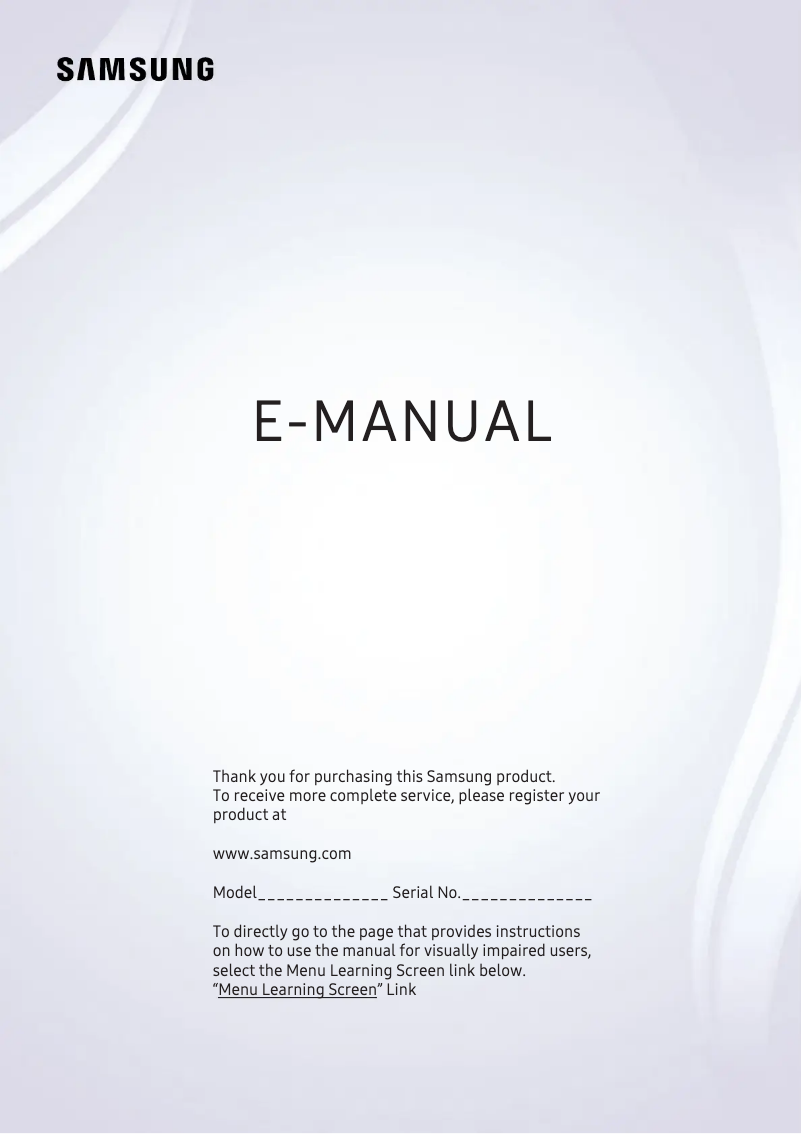 First page image of the manual for UE49M5510AU