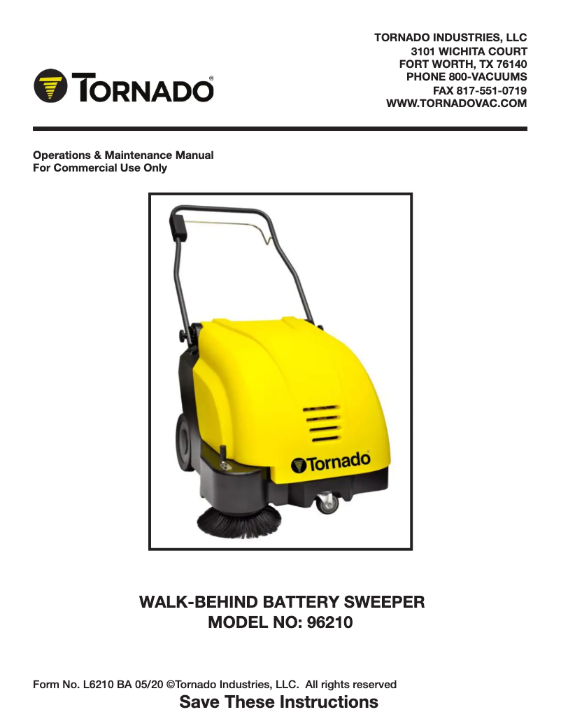 First page image of the manual for 96210