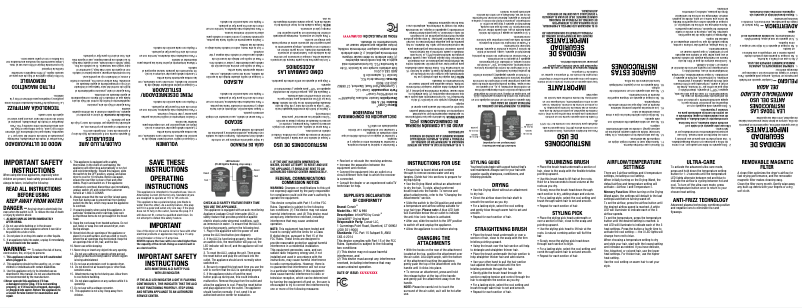 Page 1 of the manual User Manual Conair InfinitiPRO 998