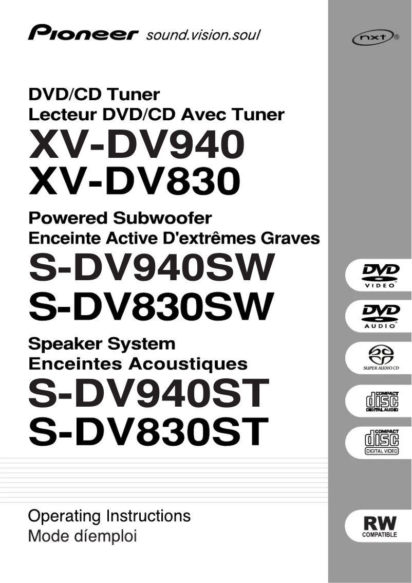 Page 1 of the manual User Manual Pioneer HTZ-830DV