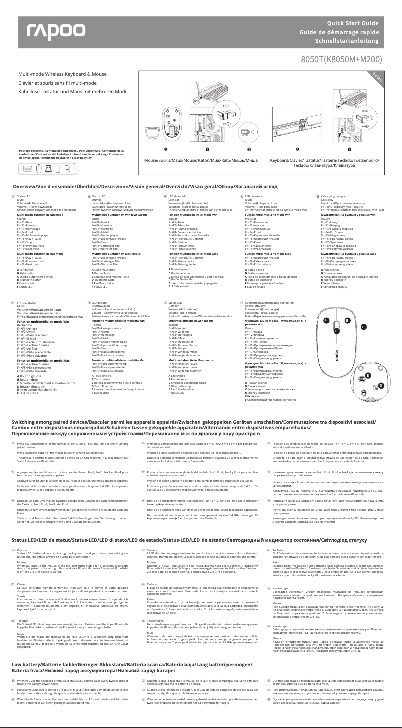 Page 1 of the manual User Manual Rapoo 8050T