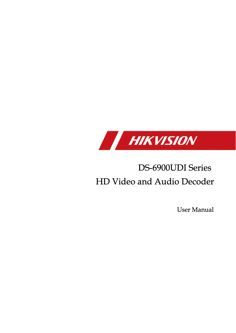 First page image of the manual for DS-6900UDI Series