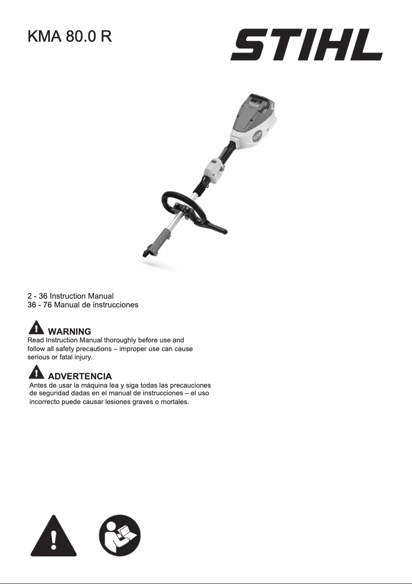 Page 1 of the manual User Manual Stihl KMA 80.0 R