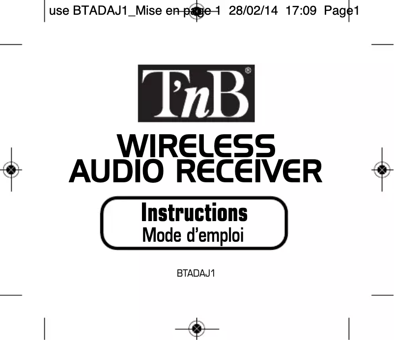 First page image of the manual for BTADAJ1