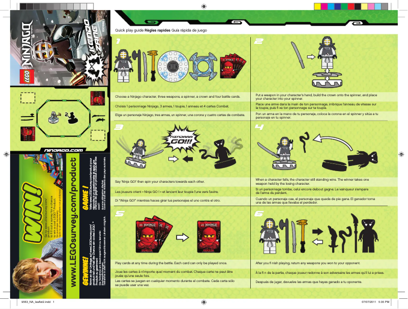 First page image of the manual for Ninjago 9563
