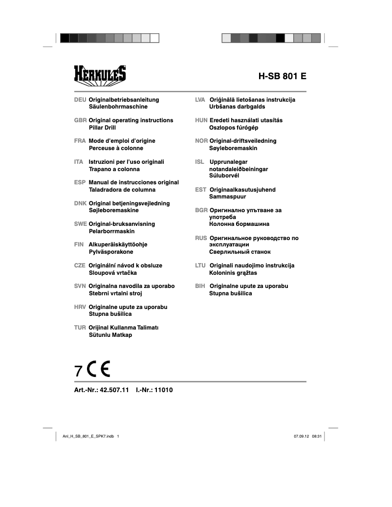 Page 1 de la notice Manuel utilisateur Herkules H-SB 801 E