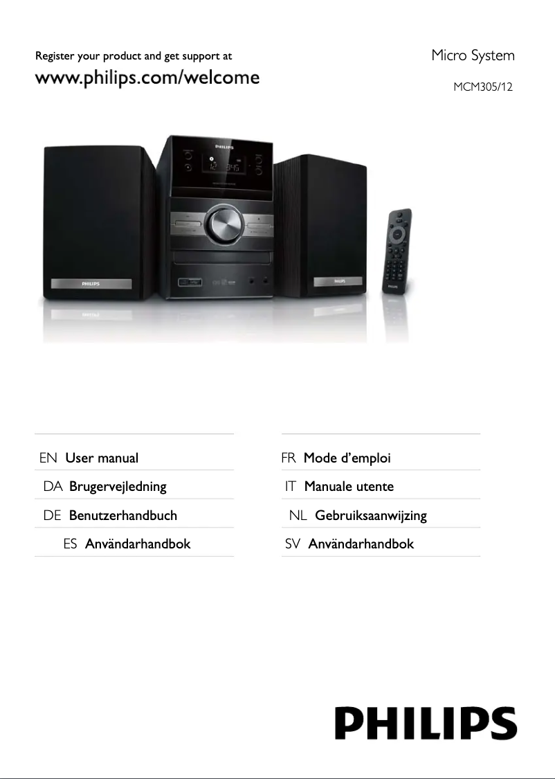 Page 1 of the manual User Manual Philips MCM305