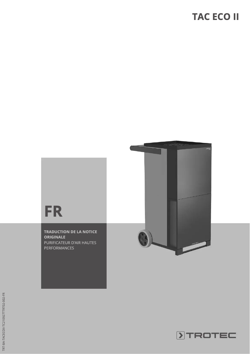 First page image of the manual for TAC ECO