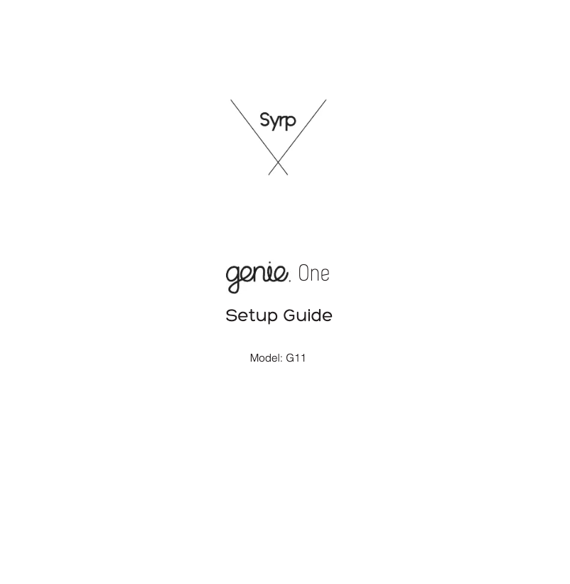 Page 1 of the manual User Manual Syrp Genie One