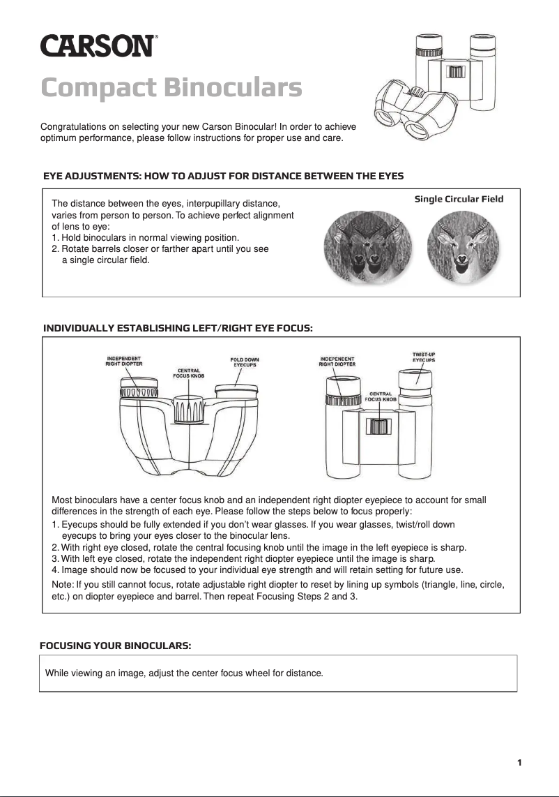 Page 1 of the manual User Manual Carson JD-025