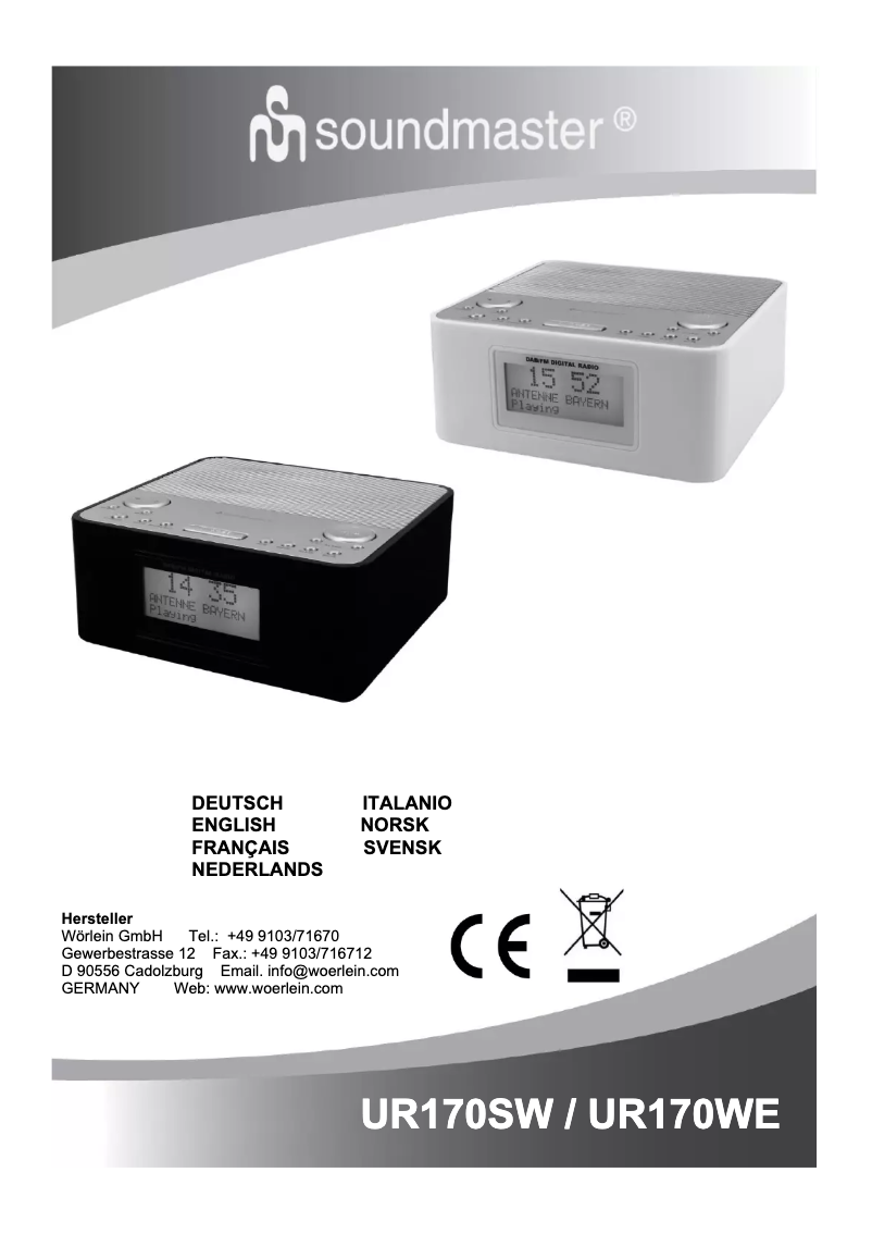 Page 1 of the manual User Manual Soundmaster UR170SW