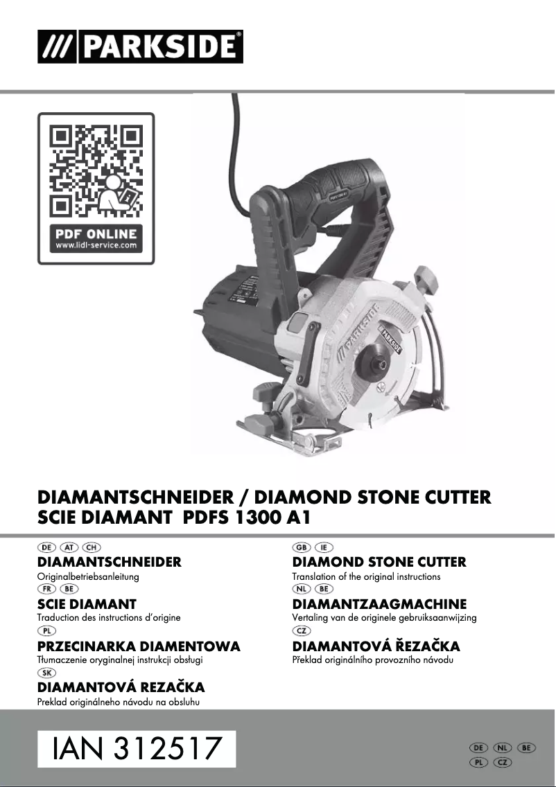 Page 1 of the manual User Manual Parkside PDFS 1300 A1