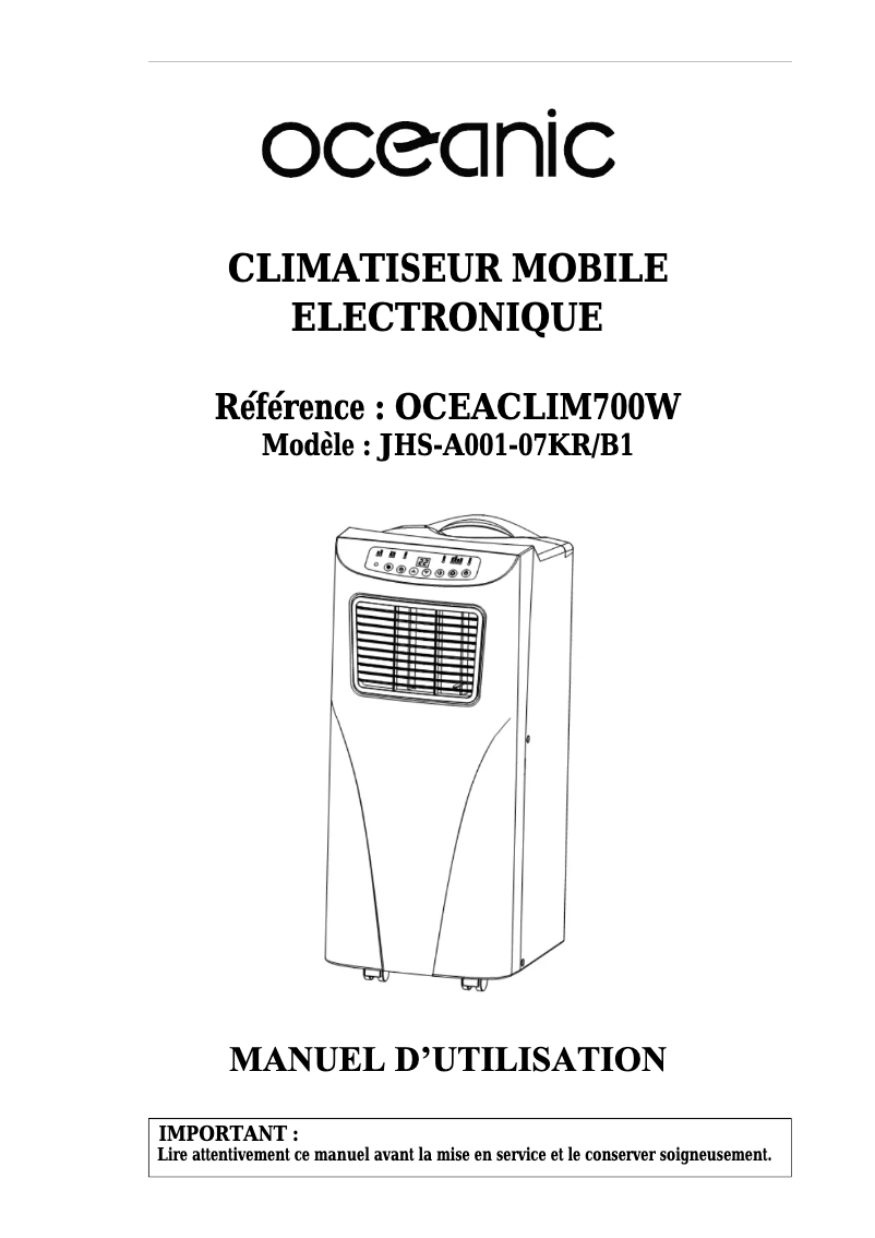 Page 1 of the manual User Manual Oceanic JHS-A001-07KR/B1