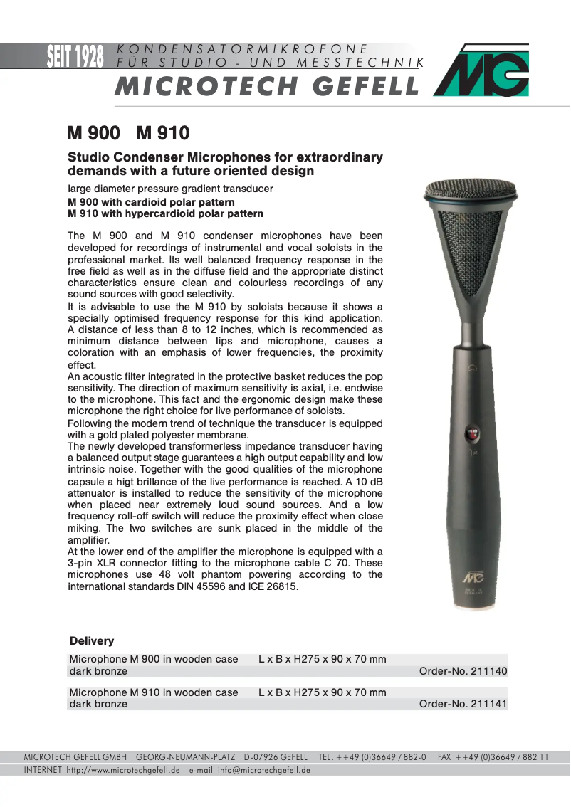 First page image of the manual for M 910