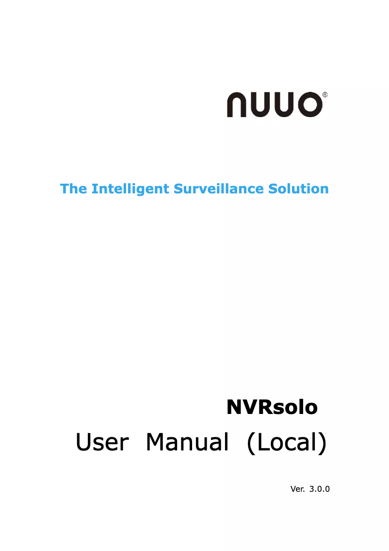 First page image of the manual for NVRsolo NS-1040
