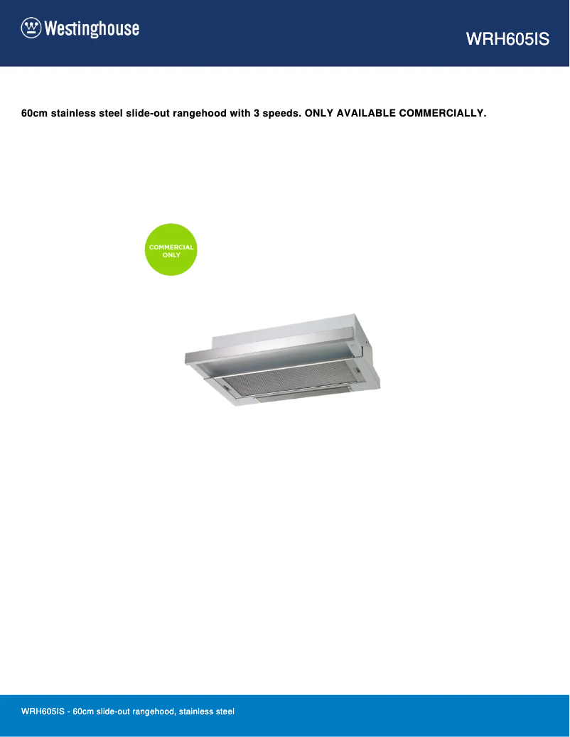 First page image of the manual for WRH605IS