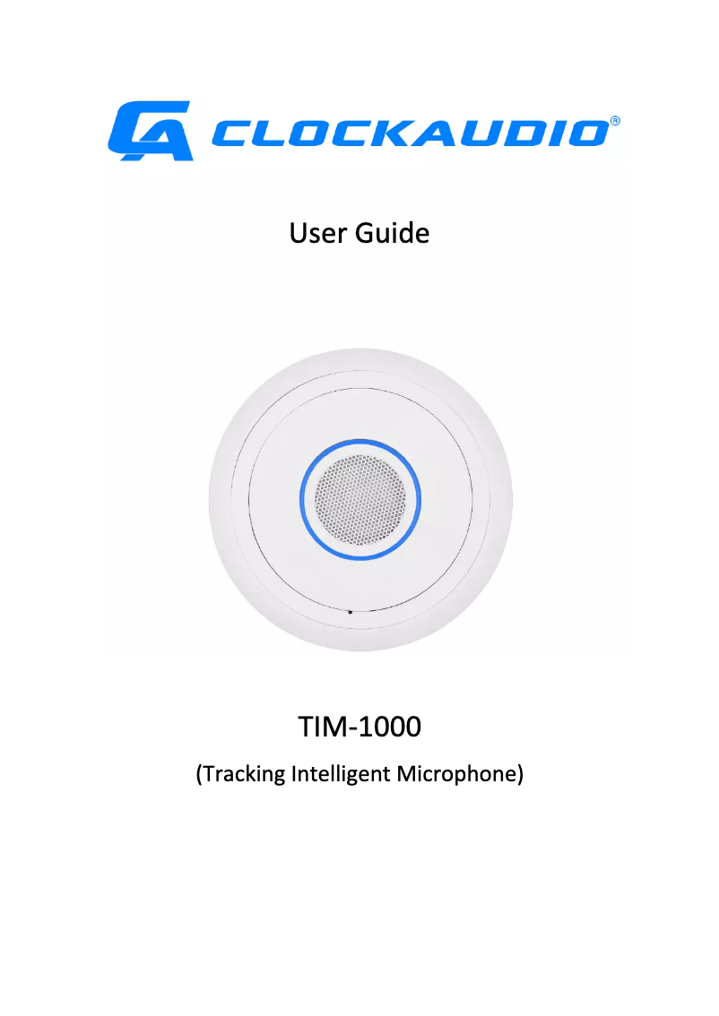 Page 1 of the manual User Manual Clockaudio TIM-1000-PM
