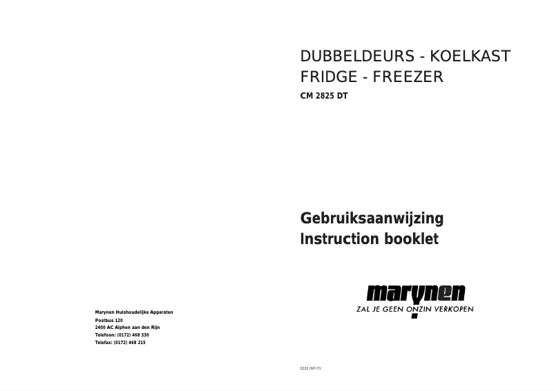 First page image of the manual for CM 2825 DT