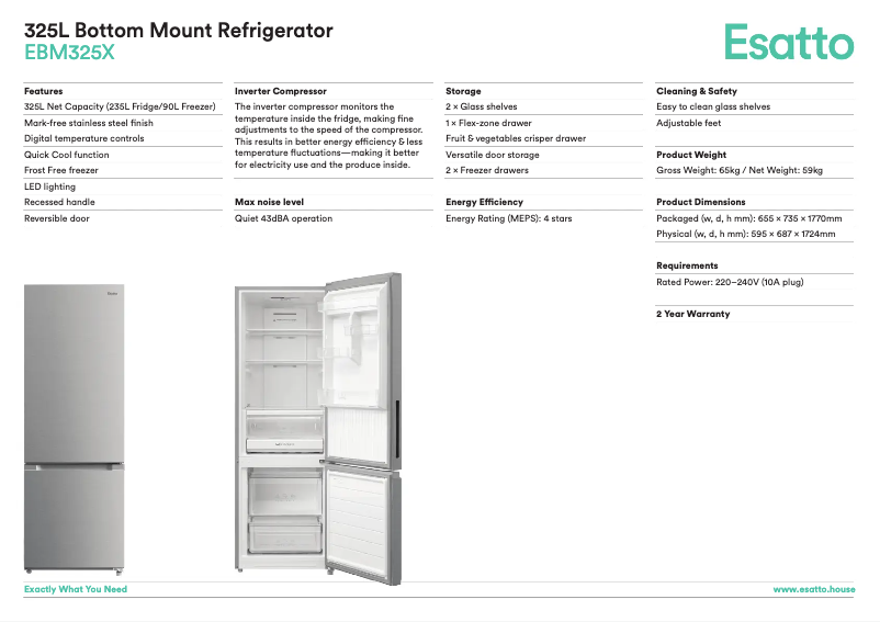 First page image of the manual for EBM325X