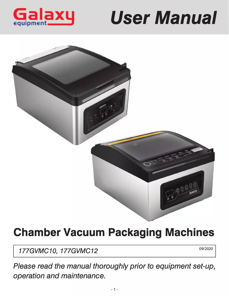 Page 1 of the manual User Manual GALAXY SV100