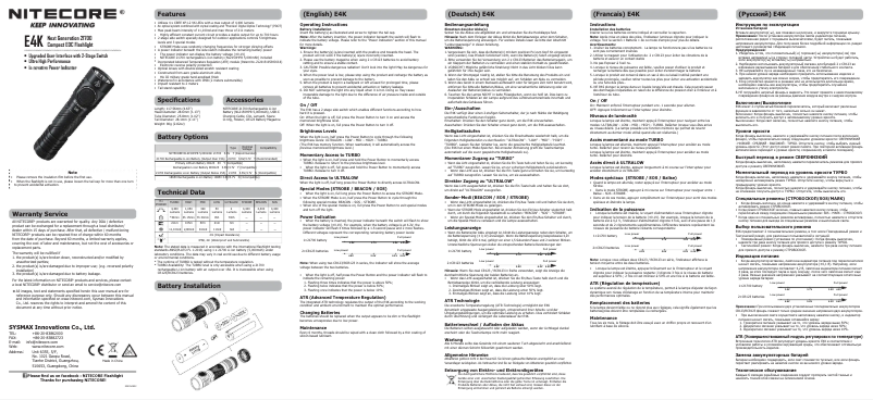 Page 1 of the manual User Manual Nitecore E4K