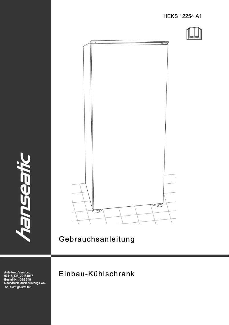 First page image of the manual for HEKS12254A1