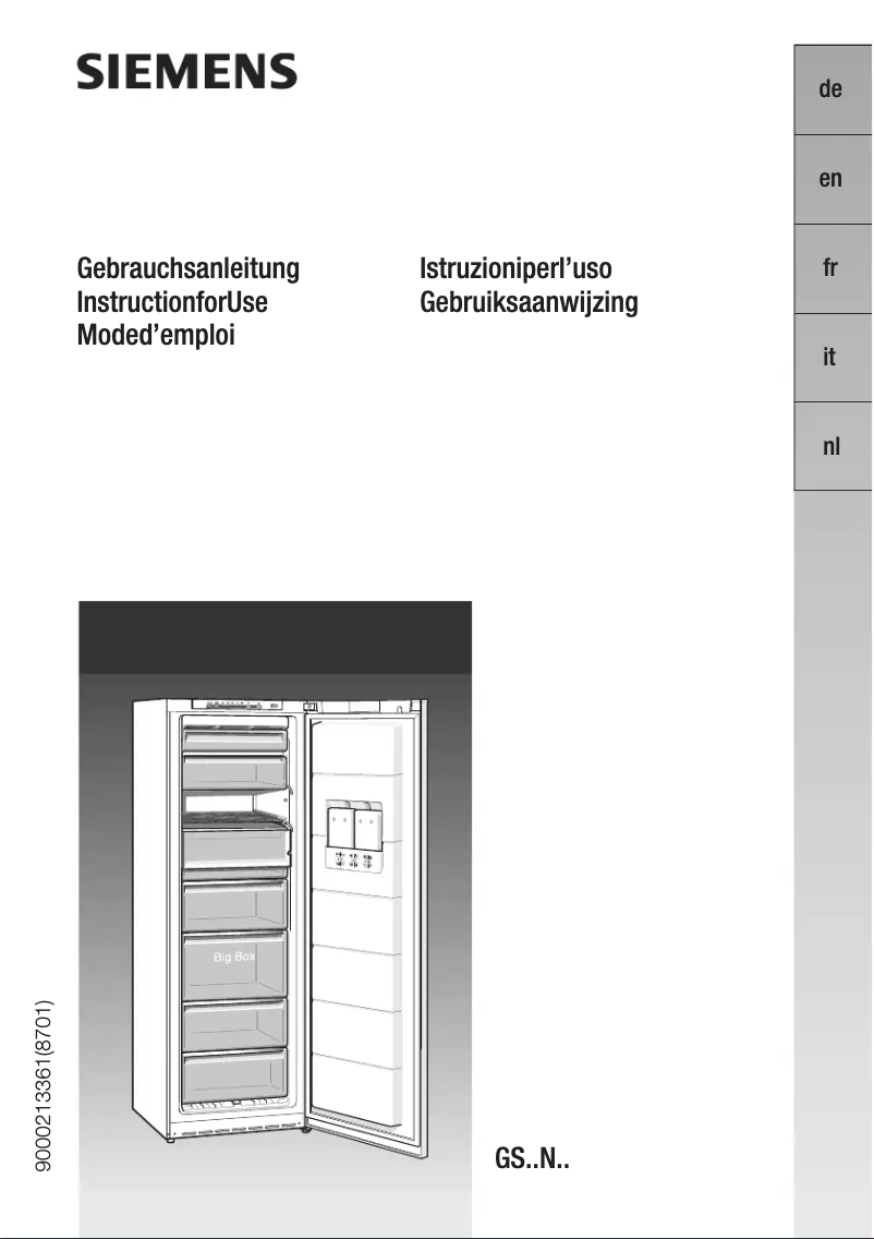 Page 1 of the manual User Manual Siemens GS24NV01