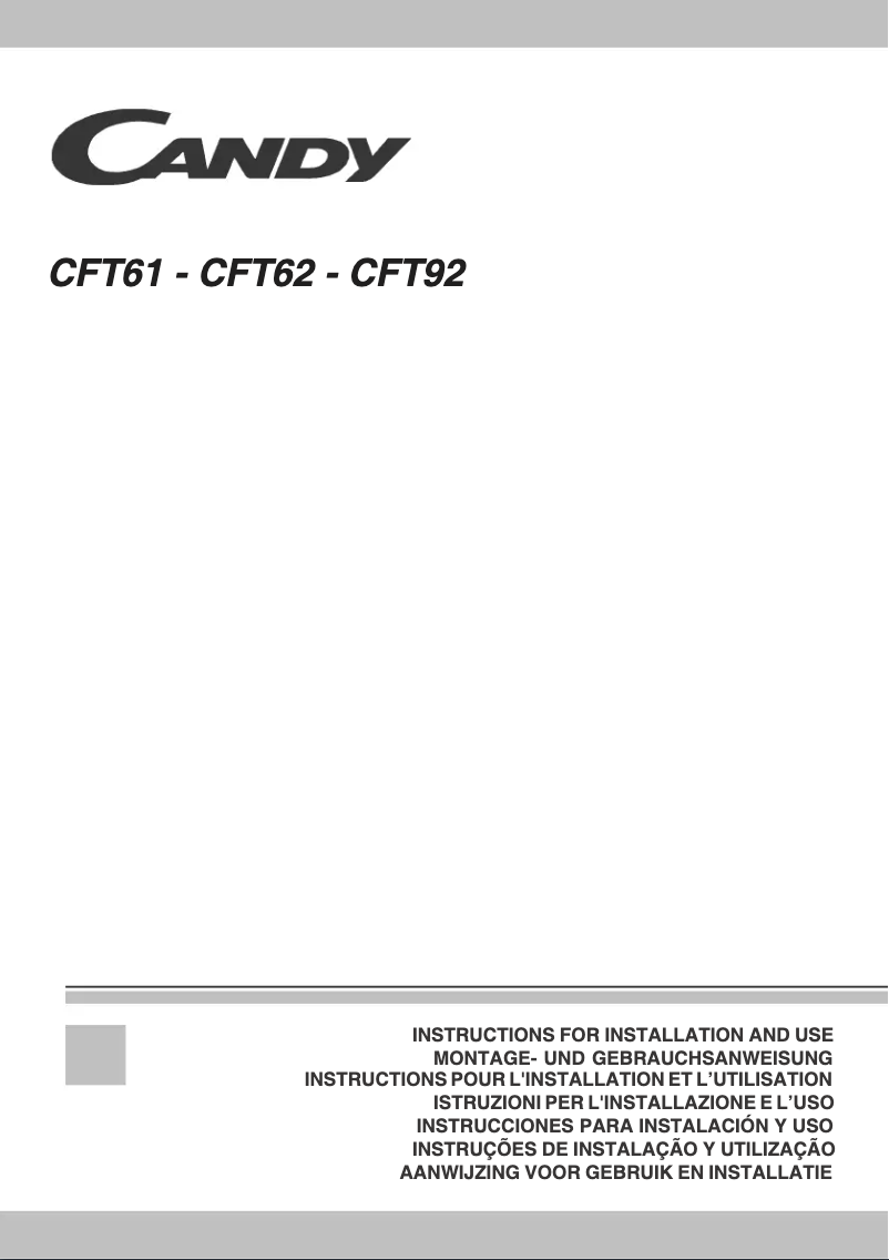 Page 1 of the manual User Manual Candy CFT 61 W