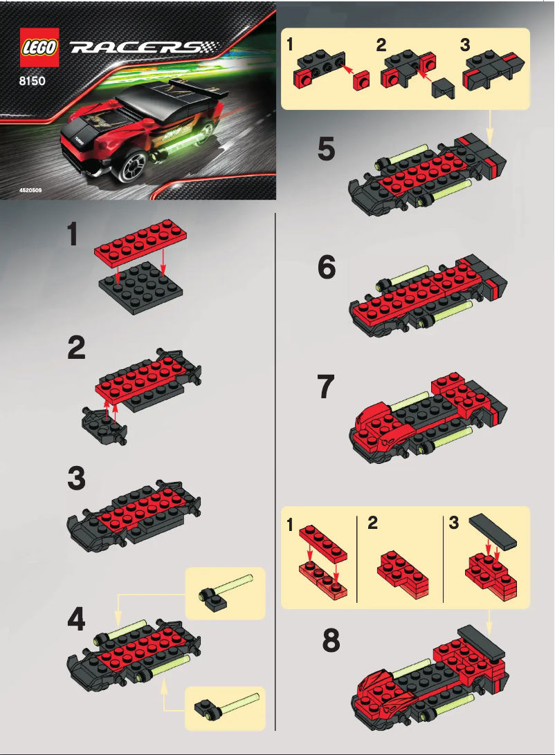 Page 1 of the manual User Manual Lego Racers 8150