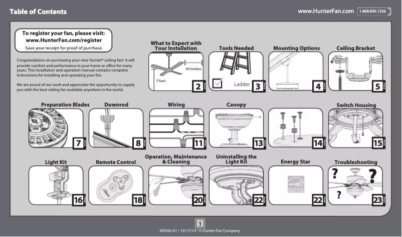 Page 1 of the manual User Manual Hunter Sable Ridge
