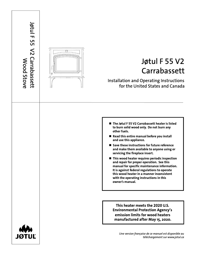 First page image of the manual for F 55 V2 Carrabassett