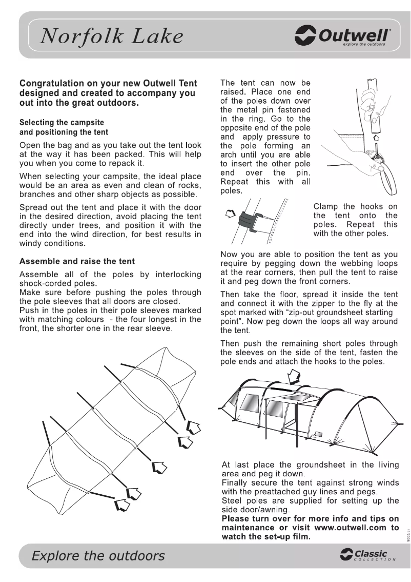 Page 1 of the manual User Manual Outwell Norfolk Lake
