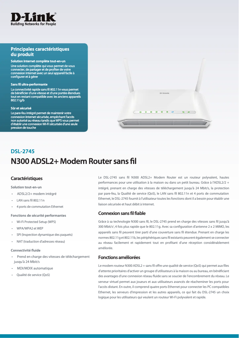 First page image of the manual for DSL-2745