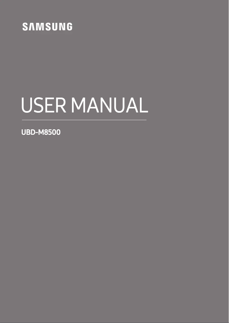 First page image of the manual for UBD-M8500