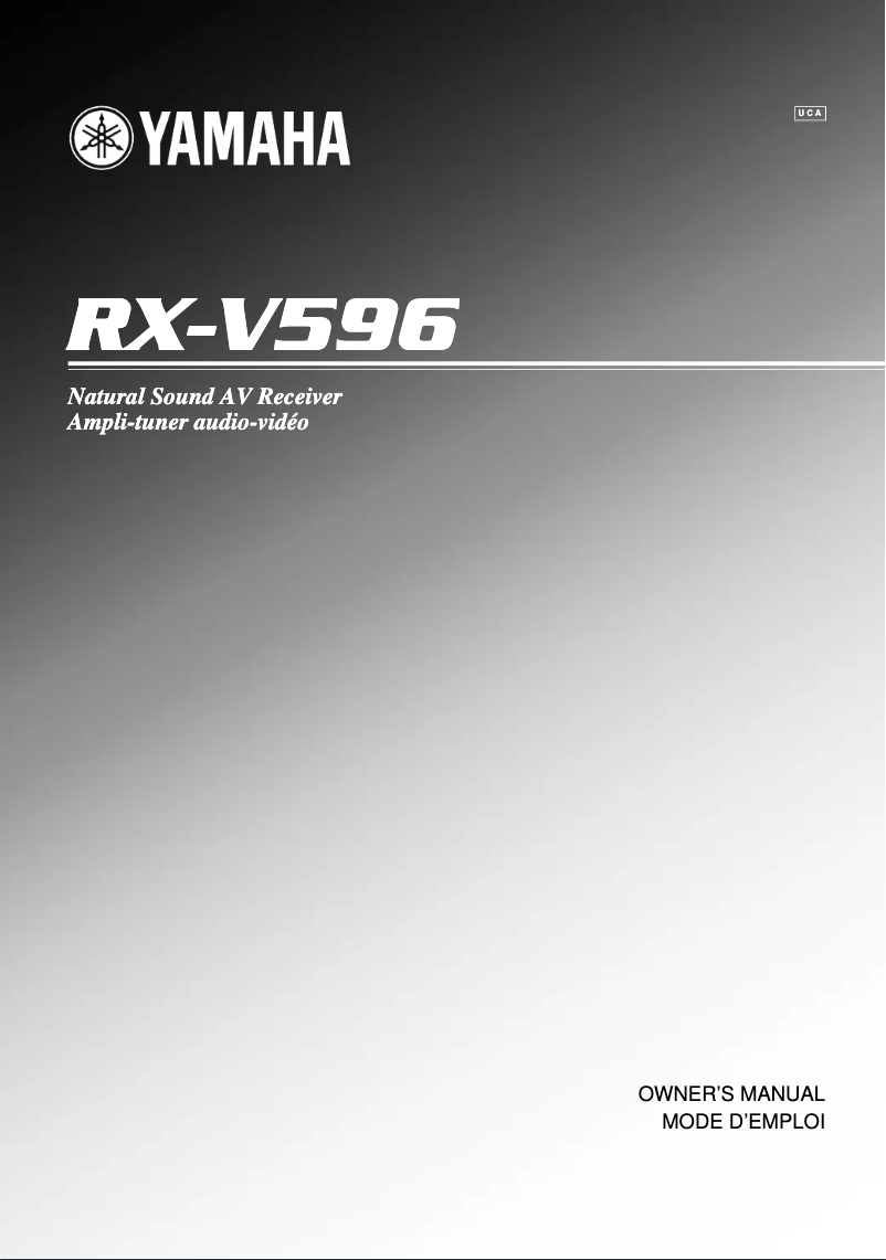 Page 1 of the manual User Manual Yamaha RX-V596