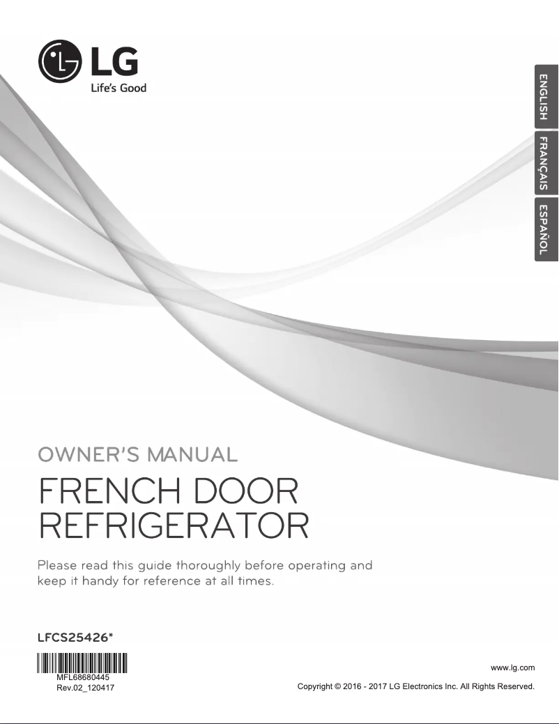 First page image of the manual for LFCS25426D