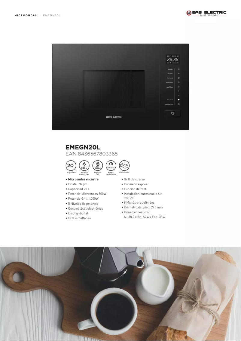 Page 1 of the manual Technical Sheet EAS Electric EMEGN20L