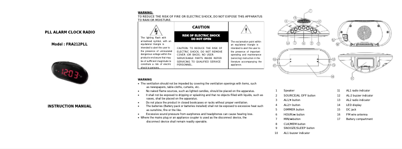 Page 1 de la notice Manuel utilisateur Mpman FRA212PLL