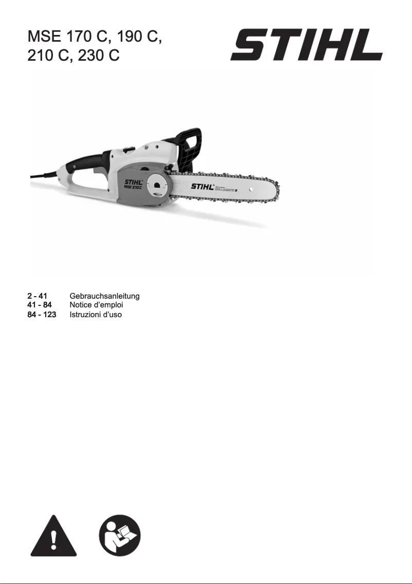 First page image of the manual for MSE 170 C