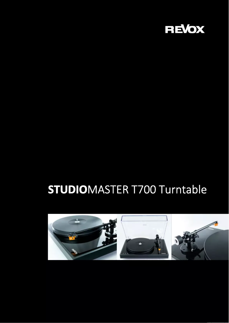 First page image of the manual for Studiomaster T700