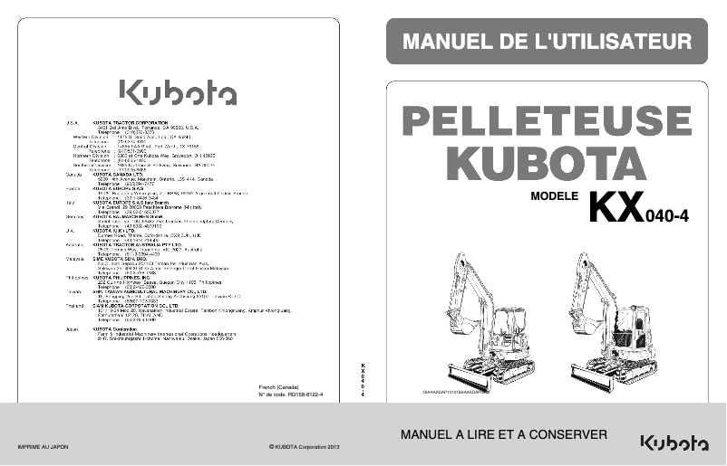 First page image of the manual for KX040-4