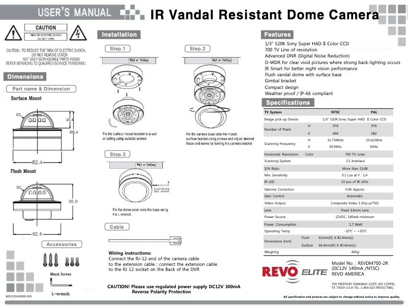 Page 1 of the manual User Manual REVO REVDM700-2RC